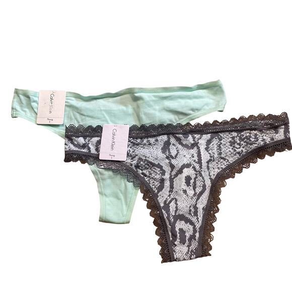Bundle of 2 Calvin Klein Thongs, S - Picture 1 of 10